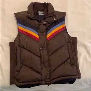 Vintage Hipster Antler Puffer Jacket 70s Vest
